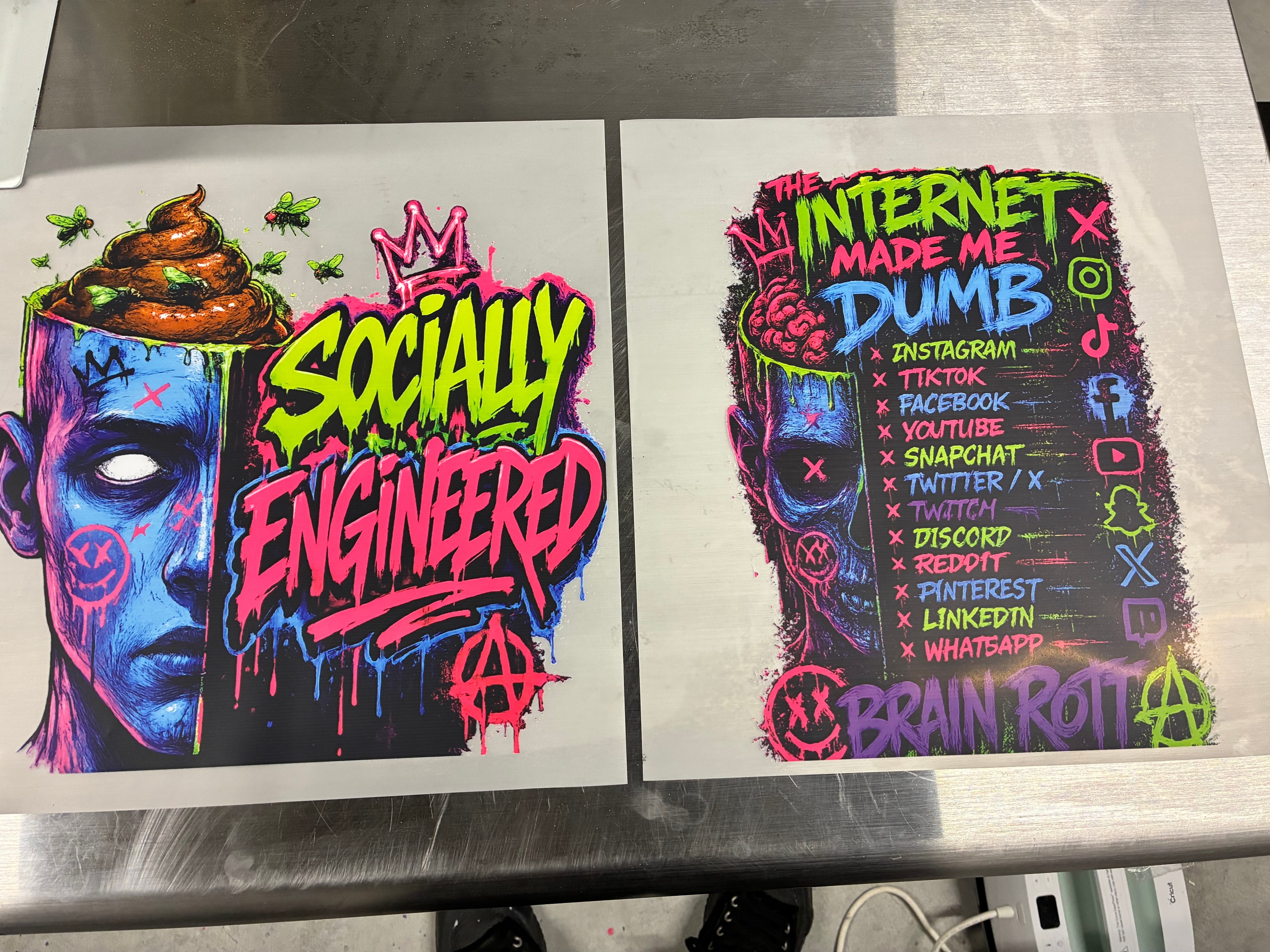 Street art social media DTF print